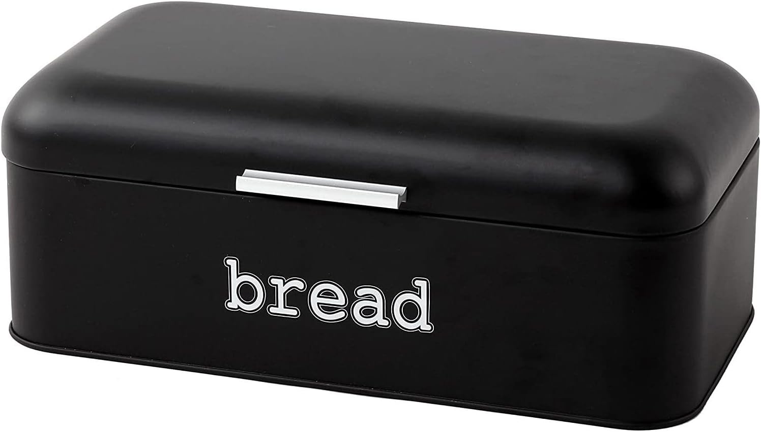 Juvale Stainless Steel Bread Box for Kitchen Countertop, Large Black Bin for 2 Loaves, English Muffins, Baked Goods Storage Containers (16.75x9x6.5 In)