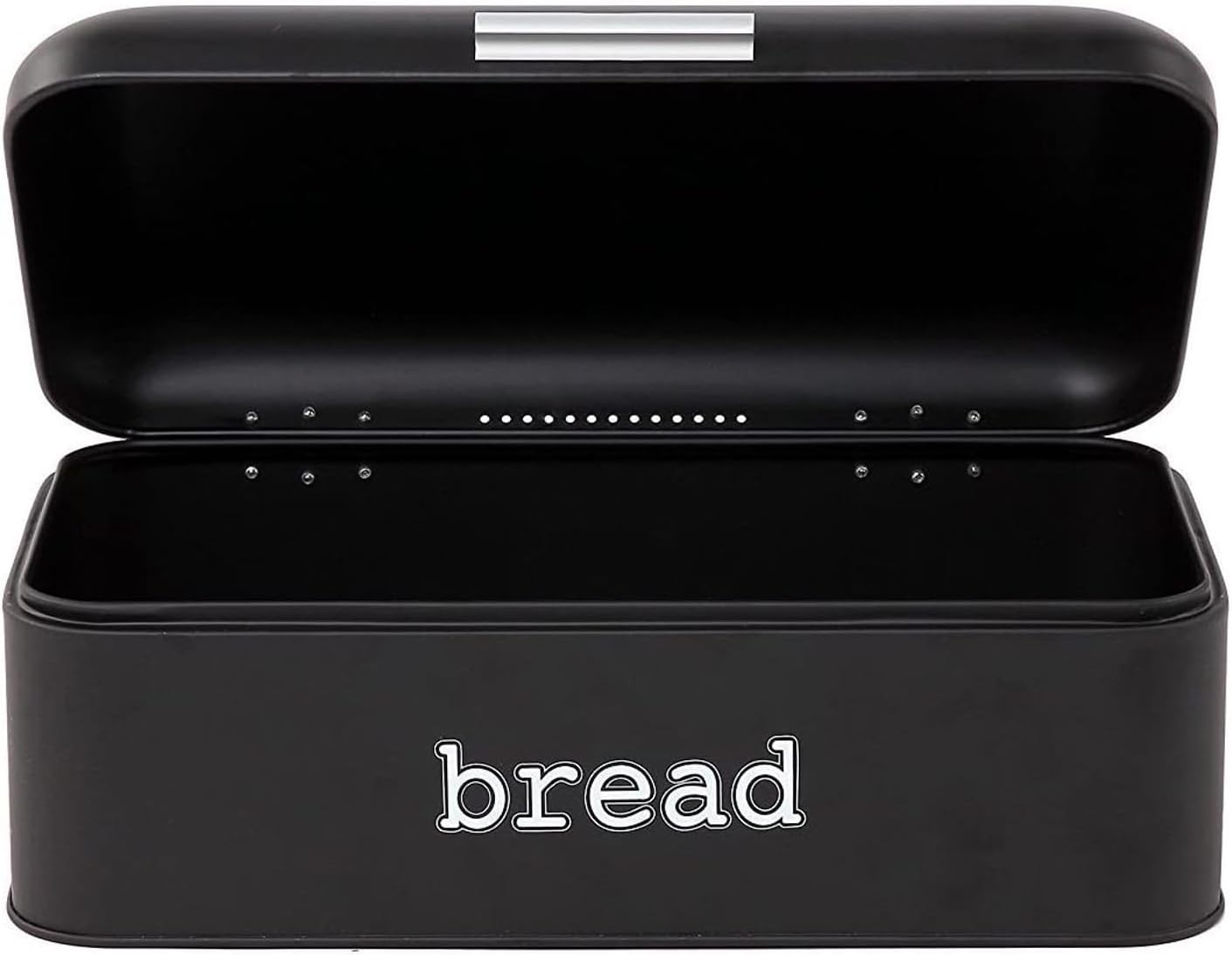 Juvale Stainless Steel Bread Box for Kitchen Countertop, Large Black Bin for 2 Loaves, English Muffins, Baked Goods Storage Containers (16.75x9x6.5 In) - Image 8