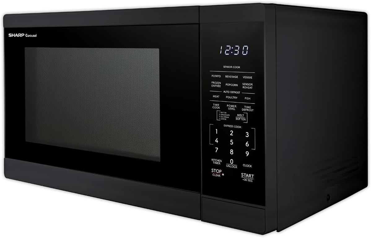 SHARP SMC1461KB Countertop Microwave Oven with Removable 12.4" Carousel Turntable, 1.4 Cubic Feet, 1100 Watt CuFt, Black - Image 2